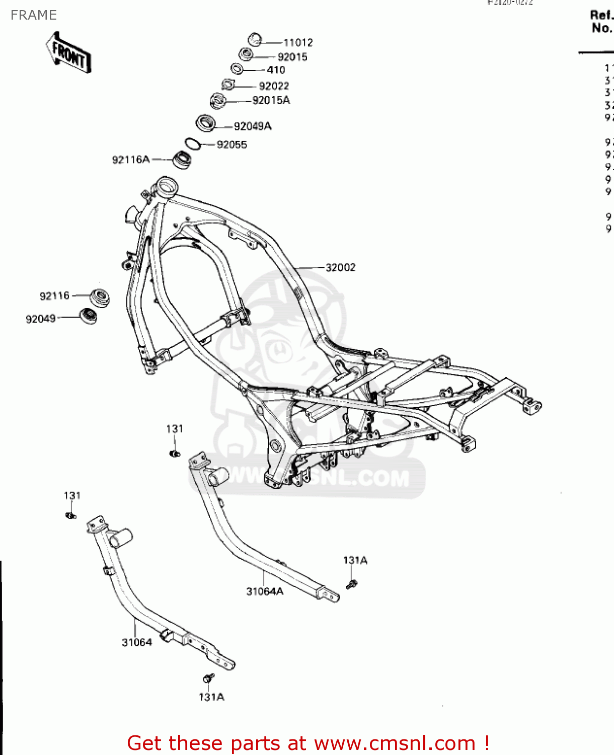 FRAME ZX600A2 NINJA 600 1986 USA CALIFORNIA CANADA