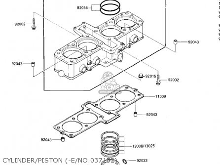 CYLINDER/PISTON (-E/NO.037152) - ZX600A2 NINJA 600 1986 USA CALIFORNIA CANADA
