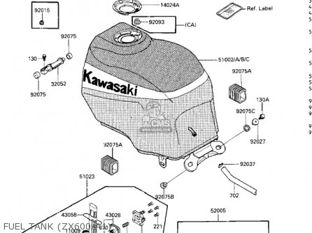 FUEL TANK (ZX600-A1) - ZX600A2 NINJA 600 1986 USA CALIFORNIA CANADA