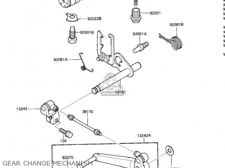 GEAR CHANGE MECHANISM - ZX600A2 NINJA 600 1986 USA CALIFORNIA CANADA