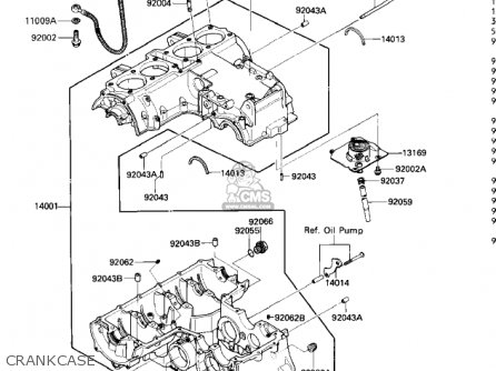 CRANKCASE - ZX600A2 NINJA 600 1986 USA CALIFORNIA CANADA