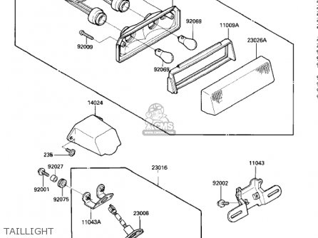 TAILLIGHT - ZX600A2 NINJA 600 1986 USA CALIFORNIA CANADA
