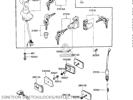 IGNITION SWITCH/LOCKS/REFLECTORS - ZX600A2 NINJA 600 1986 USA CALIFORNIA CANADA