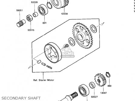 SECONDARY SHAFT - ZX600A2 NINJA 600 1986 USA CALIFORNIA CANADA