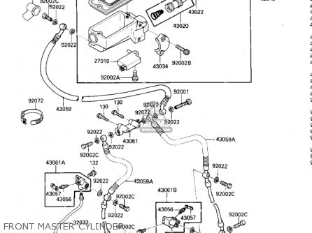 FRONT MASTER CYLINDER - ZX600A2 NINJA 600 1986 USA CALIFORNIA CANADA