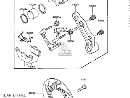 REAR BRAKE - ZX600A2 NINJA 600 1986 USA CALIFORNIA CANADA