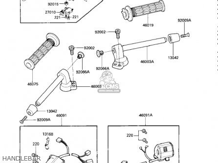 HANDLEBAR - ZX600A2 NINJA 600 1986 USA CALIFORNIA CANADA