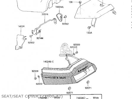 SEAT/SEAT COVER (ZX600-A2) - ZX600A2 NINJA 600 1986 USA CALIFORNIA CANADA