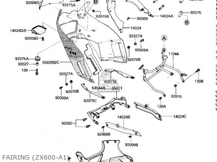 FAIRING (ZX600-A1) - ZX600A2 NINJA 600 1986 USA CALIFORNIA CANADA