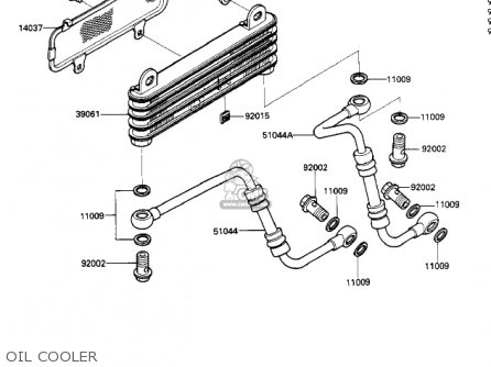 OIL COOLER - ZX600A2 NINJA 600 1986 USA CALIFORNIA CANADA