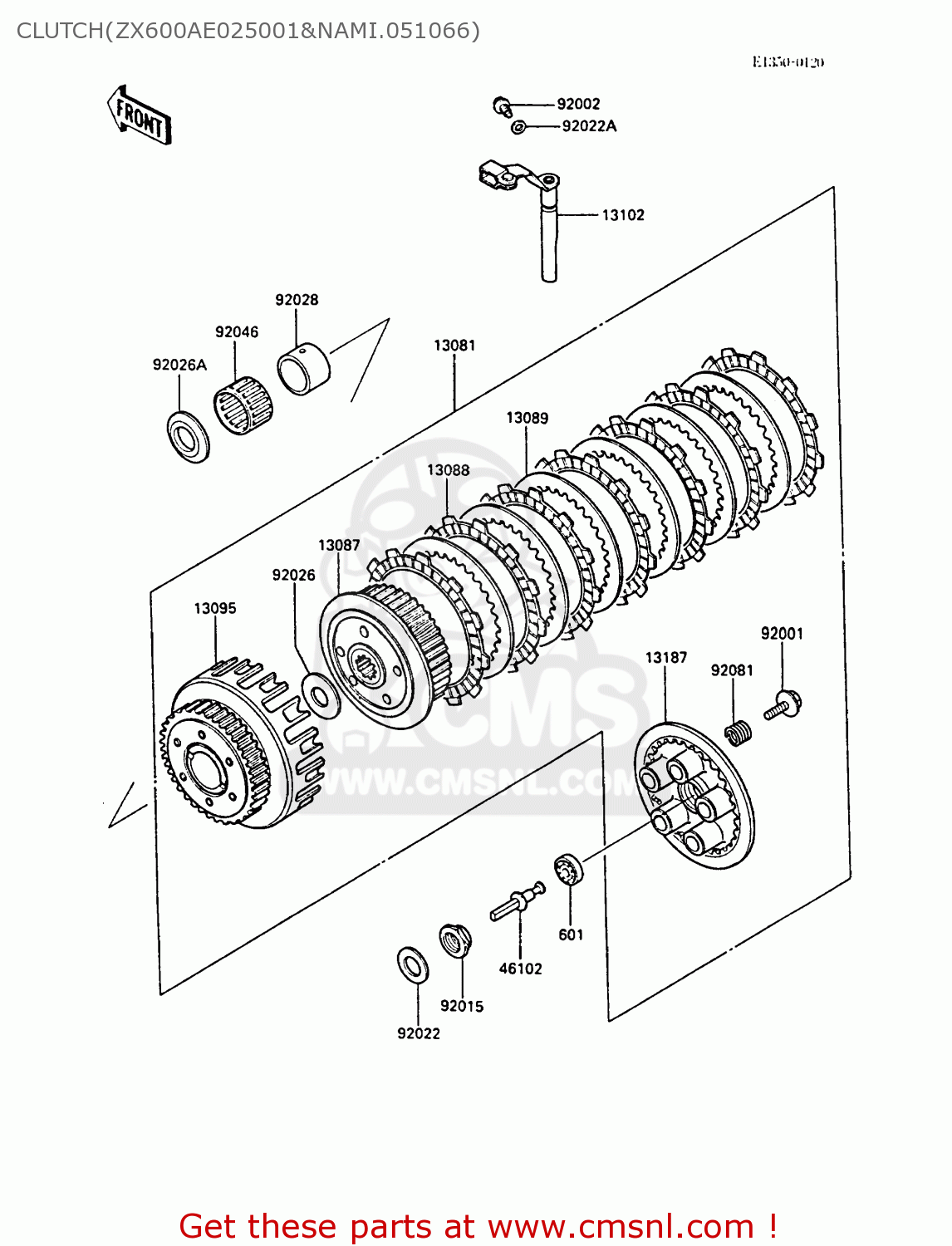CLUTCH(ZX600AE025001&NAMI.051066) ZX600A3 NINJA 600R 1987 EUROPE UK FR FG GR IT NR SD SP ST