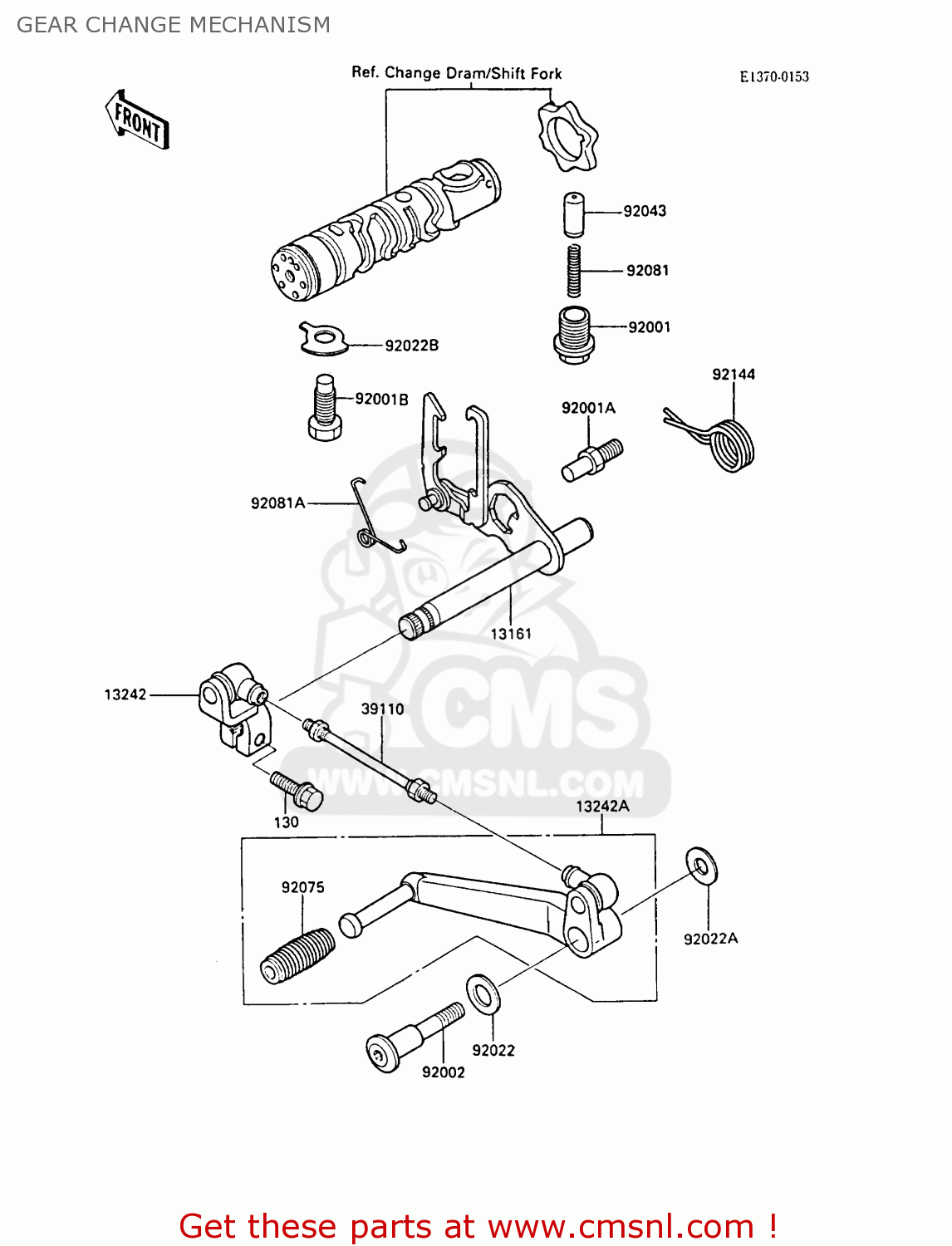 GEAR CHANGE MECHANISM ZX600A3 NINJA 600R 1987 EUROPE UK FR FG GR IT NR SD SP ST