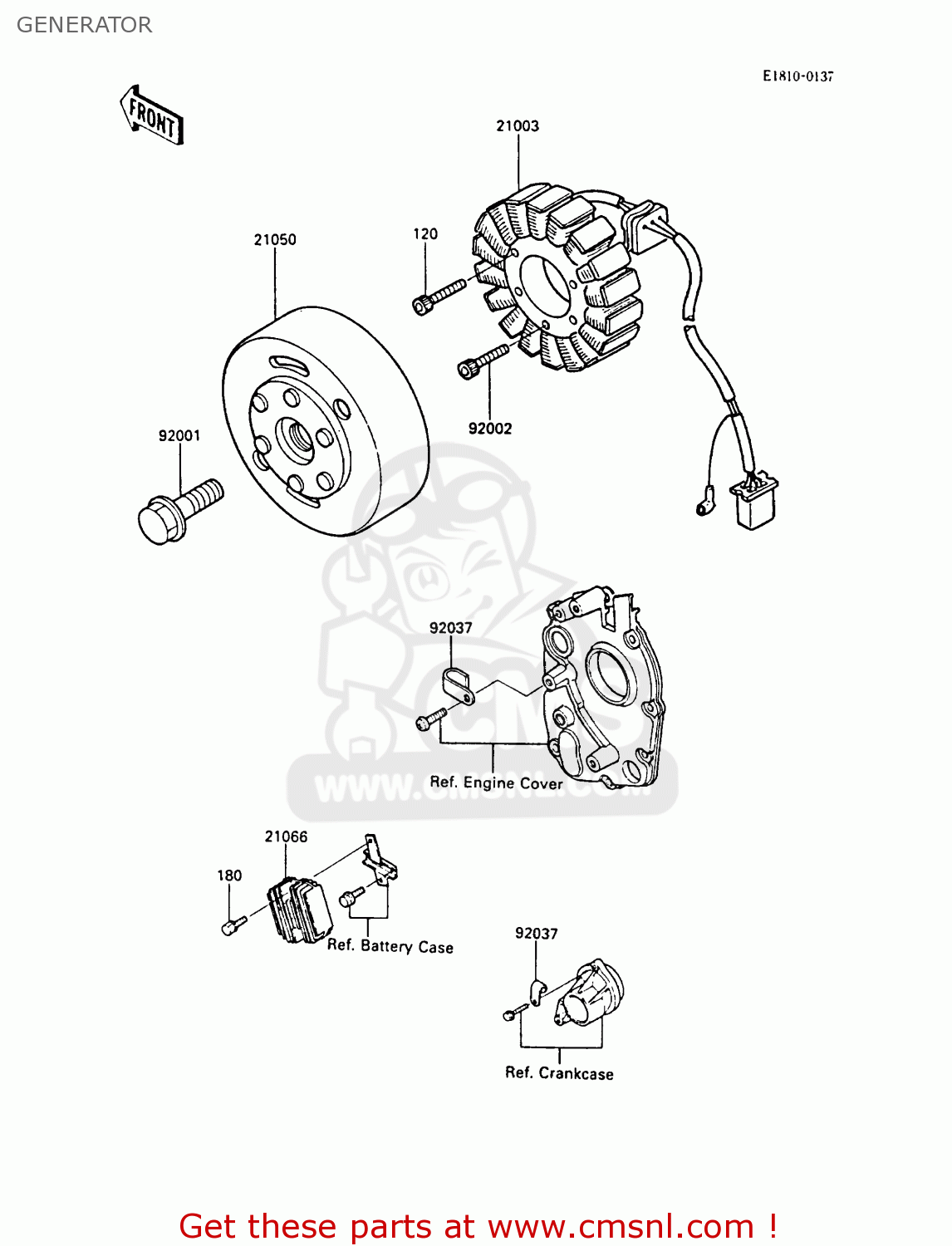 GENERATOR ZX600A3 NINJA 600R 1987 EUROPE UK FR FG GR IT NR SD SP ST