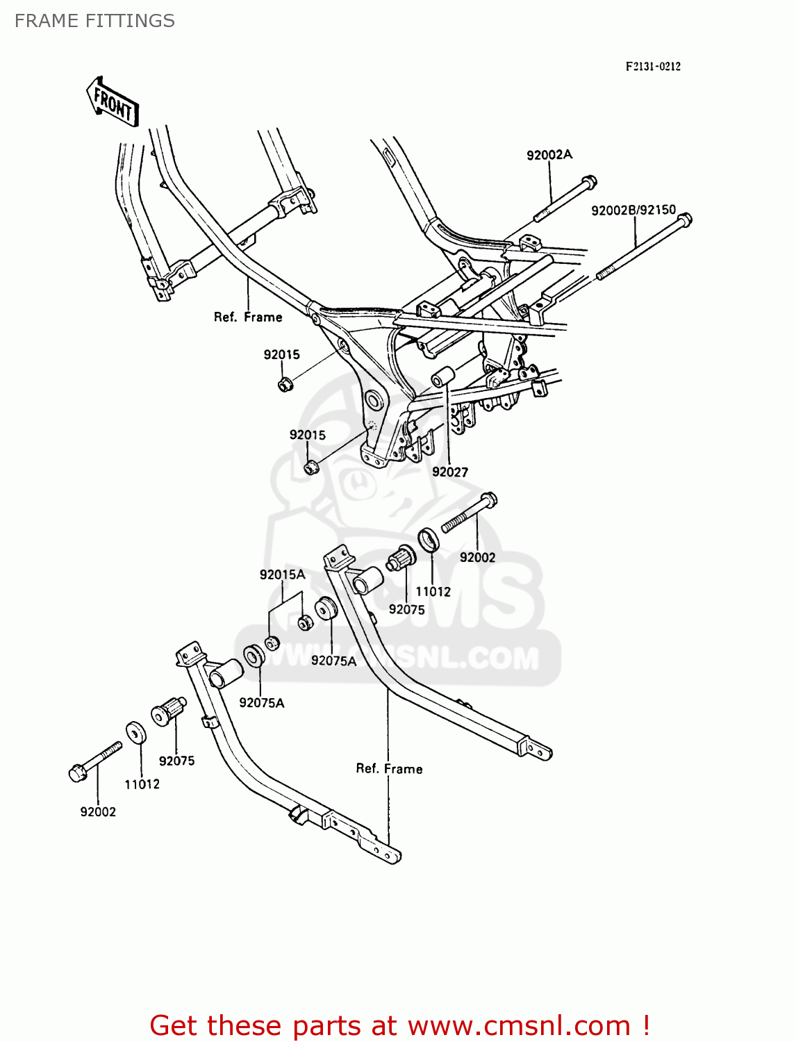 FRAME FITTINGS ZX600A3 NINJA 600R 1987 EUROPE UK FR FG GR IT NR SD SP ST