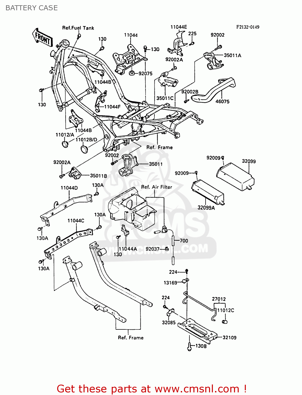 BATTERY CASE ZX600A3 NINJA 600R 1987 EUROPE UK FR FG GR IT NR SD SP ST