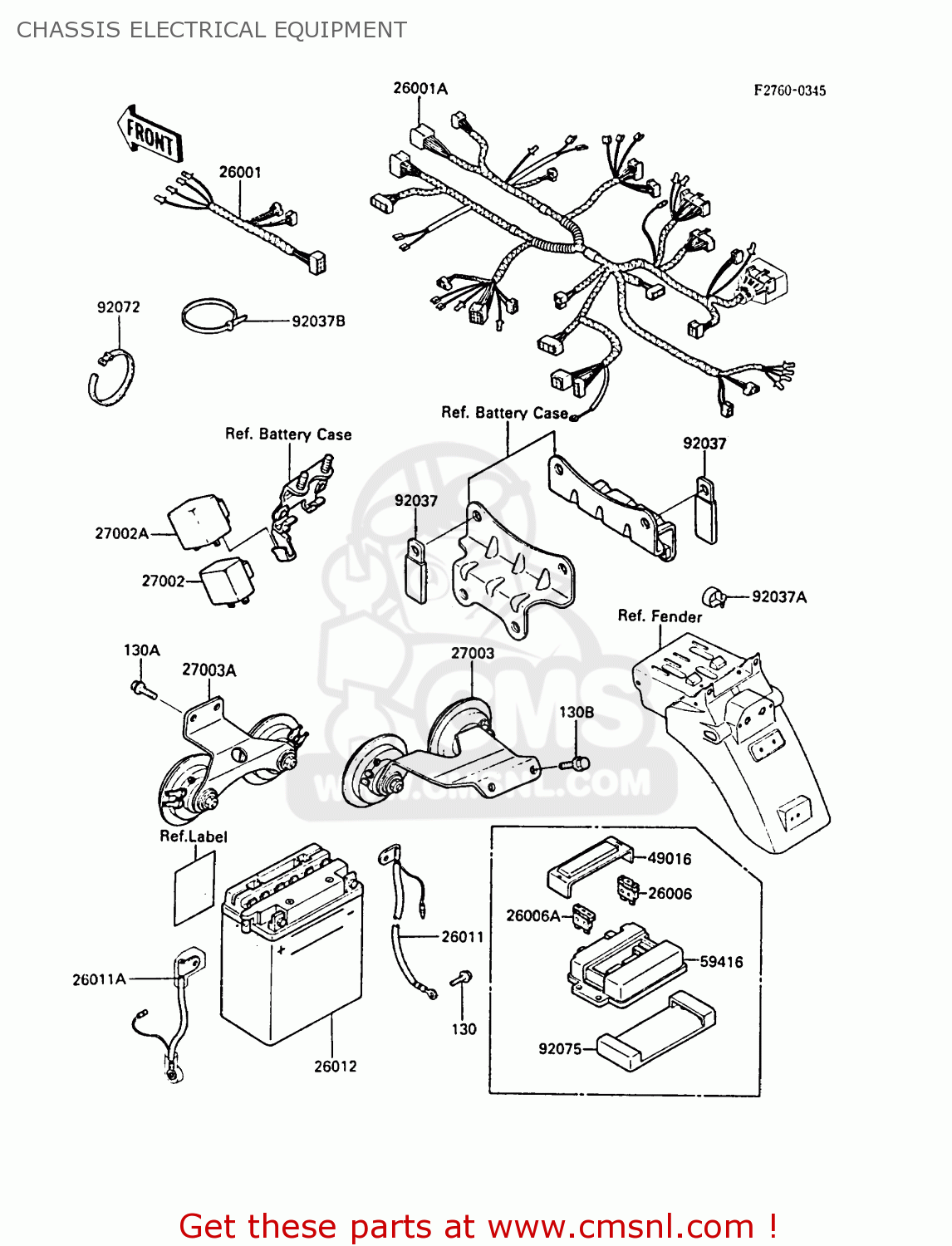 CHASSIS ELECTRICAL EQUIPMENT ZX600A3 NINJA 600R 1987 EUROPE UK FR FG GR IT NR SD SP ST
