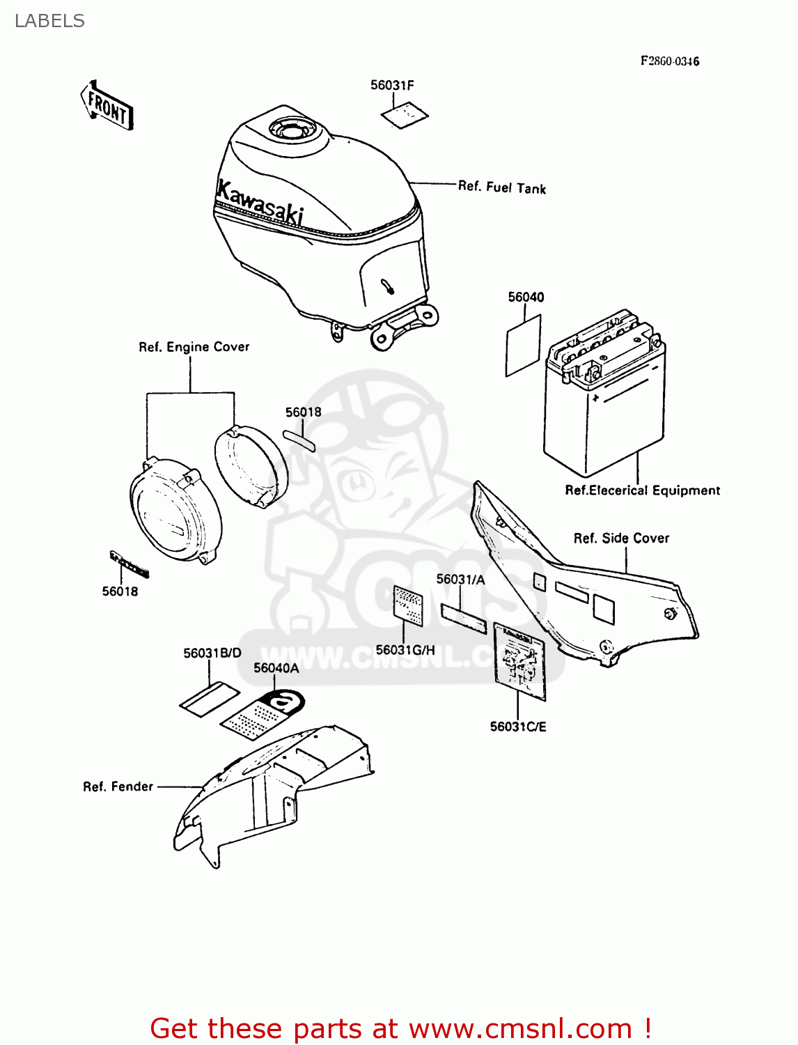 LABELS ZX600A3 NINJA 600R 1987 EUROPE UK FR FG GR IT NR SD SP ST