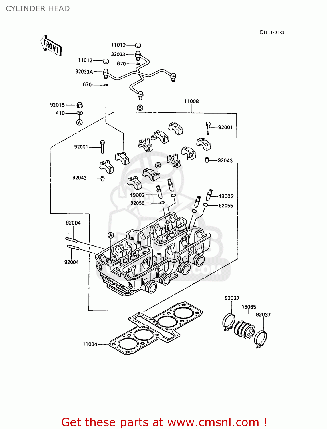 CYLINDER HEAD ZX600A4 NINJA 600R 1988 UNITED KINGDOM FG