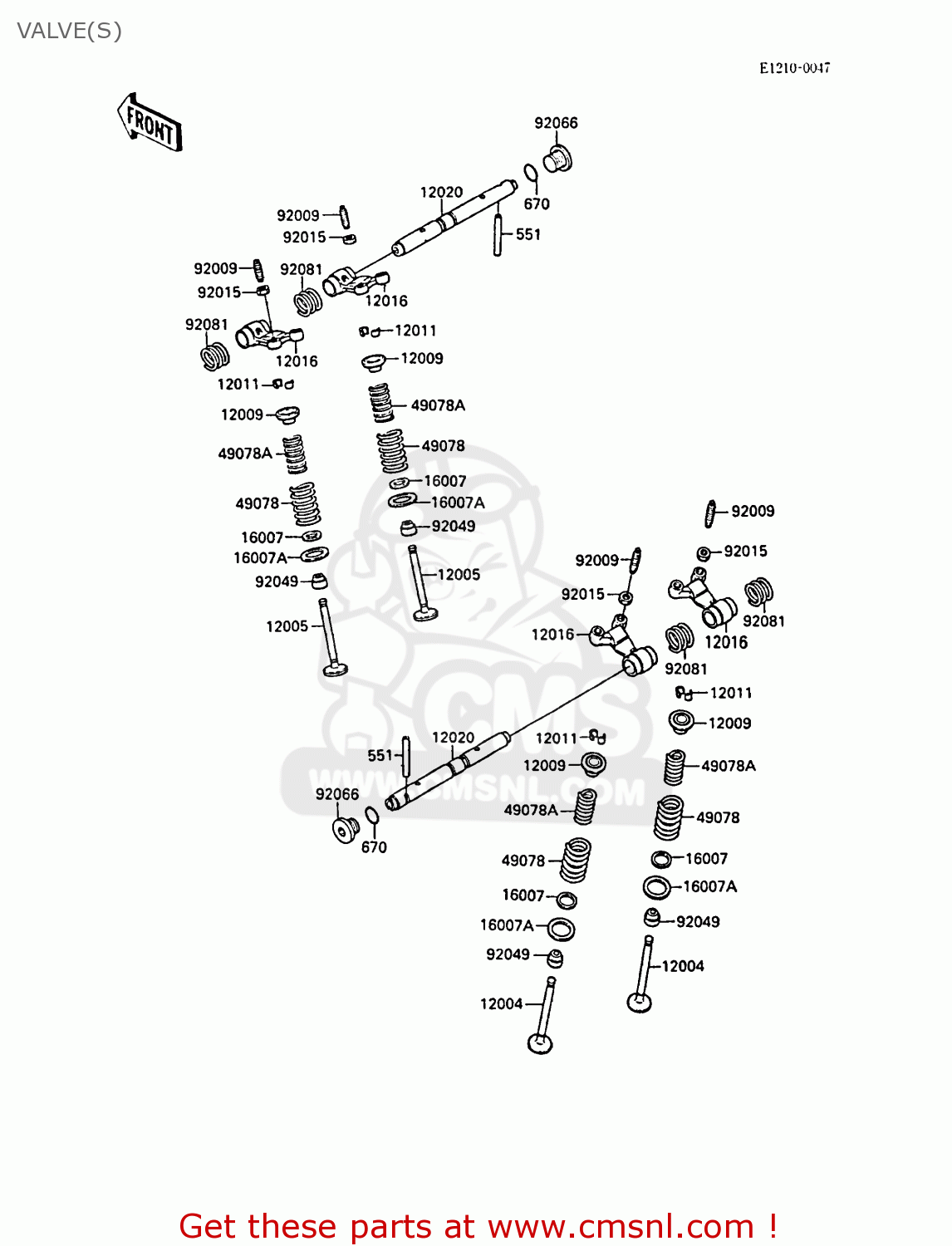 VALVE(S) ZX600A4 NINJA 600R 1988 UNITED KINGDOM FG