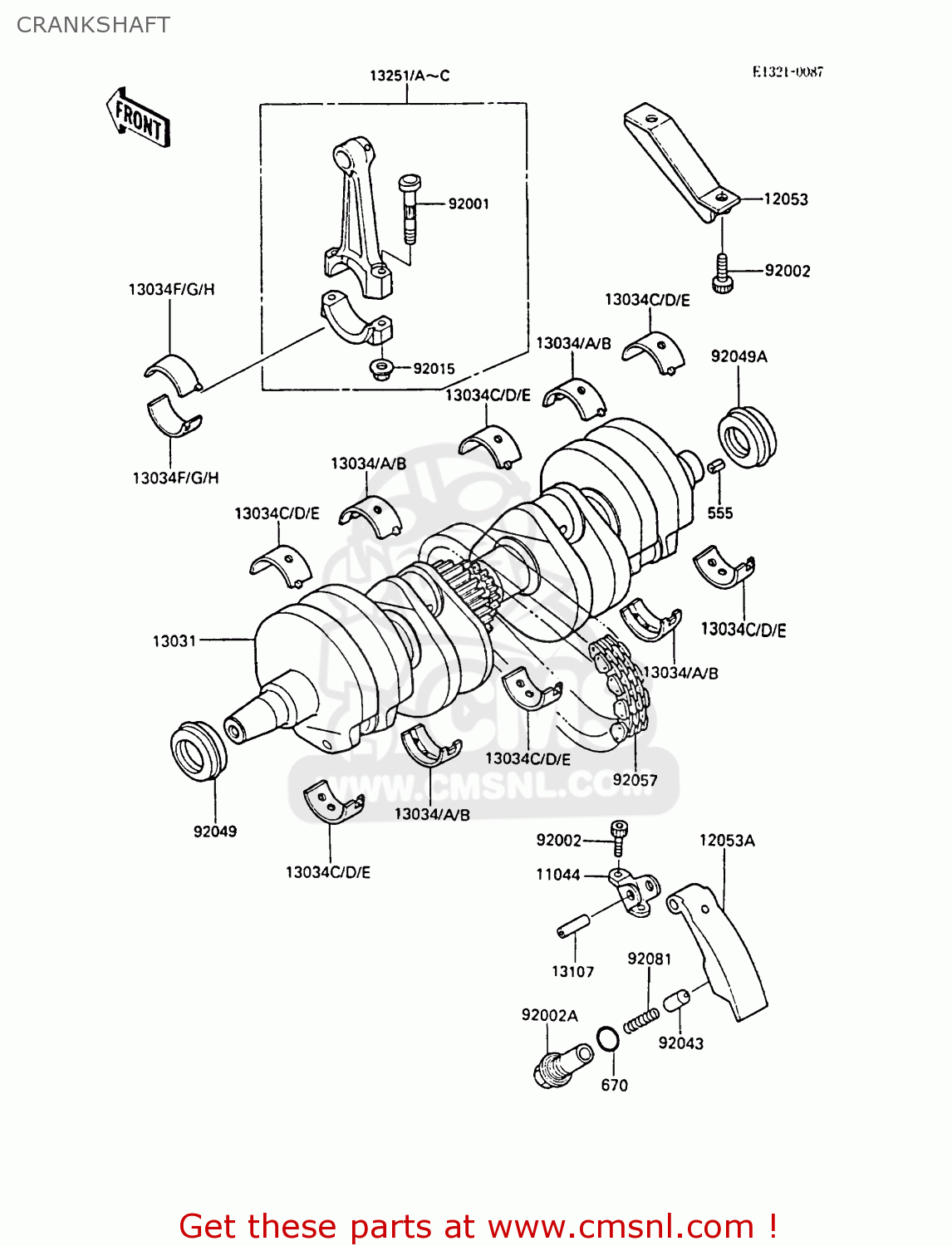CRANKSHAFT ZX600A4 NINJA 600R 1988 UNITED KINGDOM FG