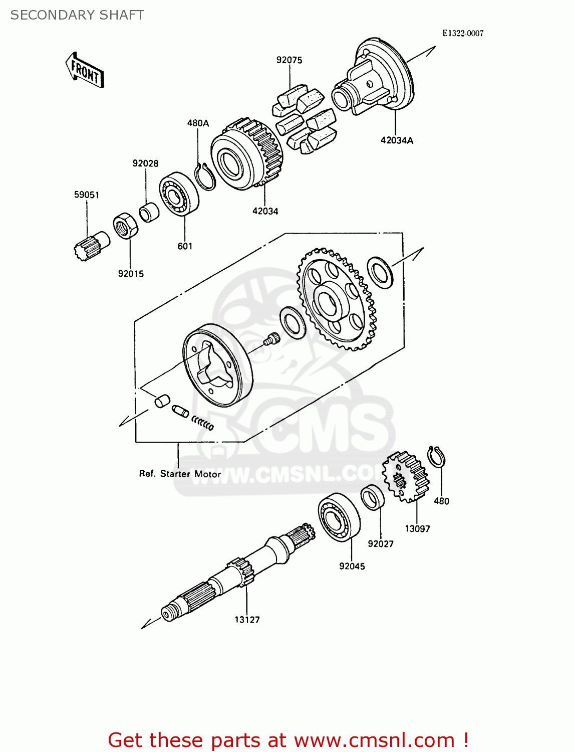 SECONDARY SHAFT ZX600A4 NINJA 600R 1988 UNITED KINGDOM FG