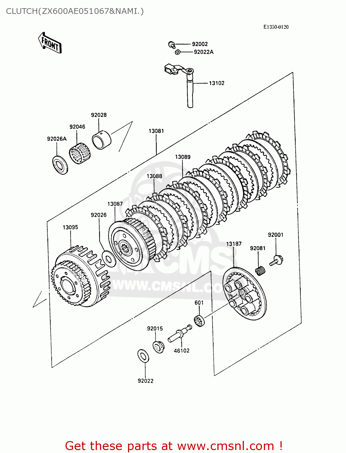 CLUTCH(ZX600AE051067&NAMI.) ZX600A4 NINJA 600R 1988 UNITED KINGDOM FG
