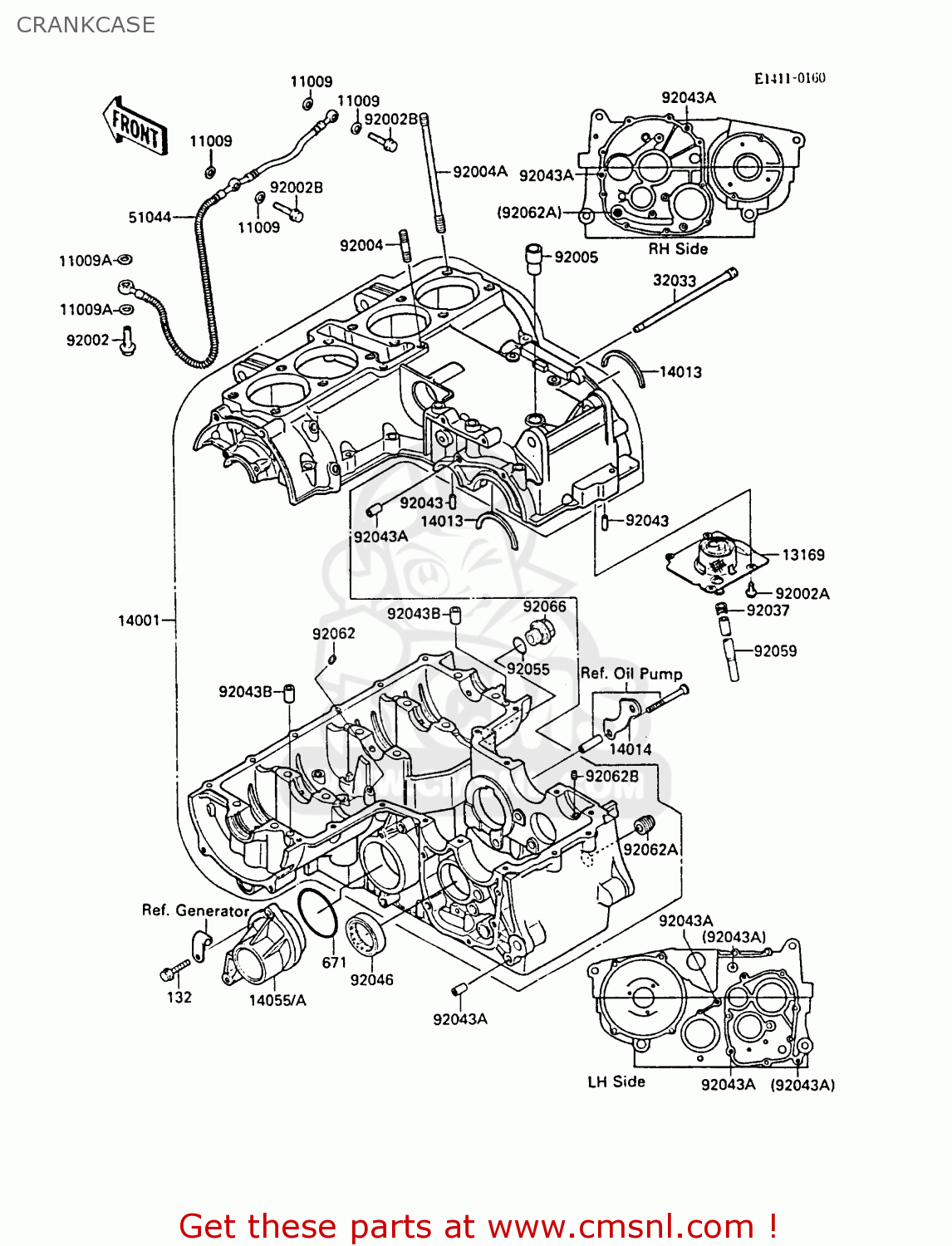 CRANKCASE ZX600A4 NINJA 600R 1988 UNITED KINGDOM FG