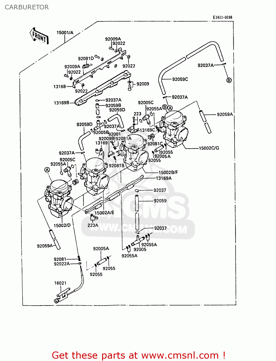 CARBURETOR ZX600A4 NINJA 600R 1988 UNITED KINGDOM FG