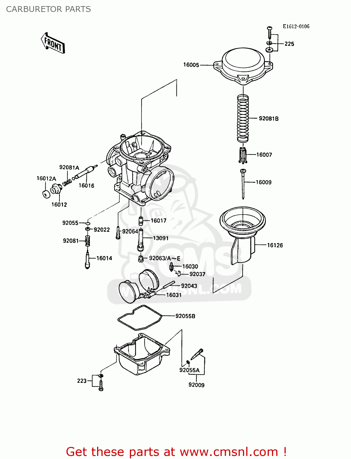CARBURETOR PARTS ZX600A4 NINJA 600R 1988 UNITED KINGDOM FG