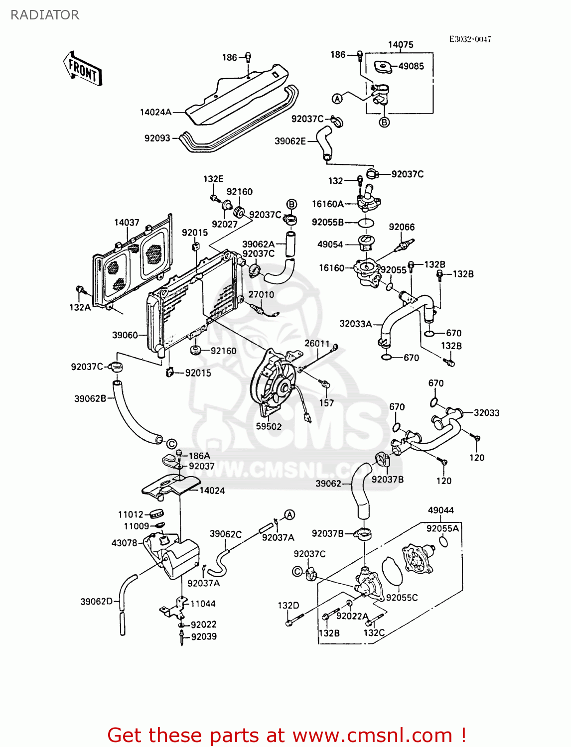 RADIATOR ZX600A4 NINJA 600R 1988 UNITED KINGDOM FG
