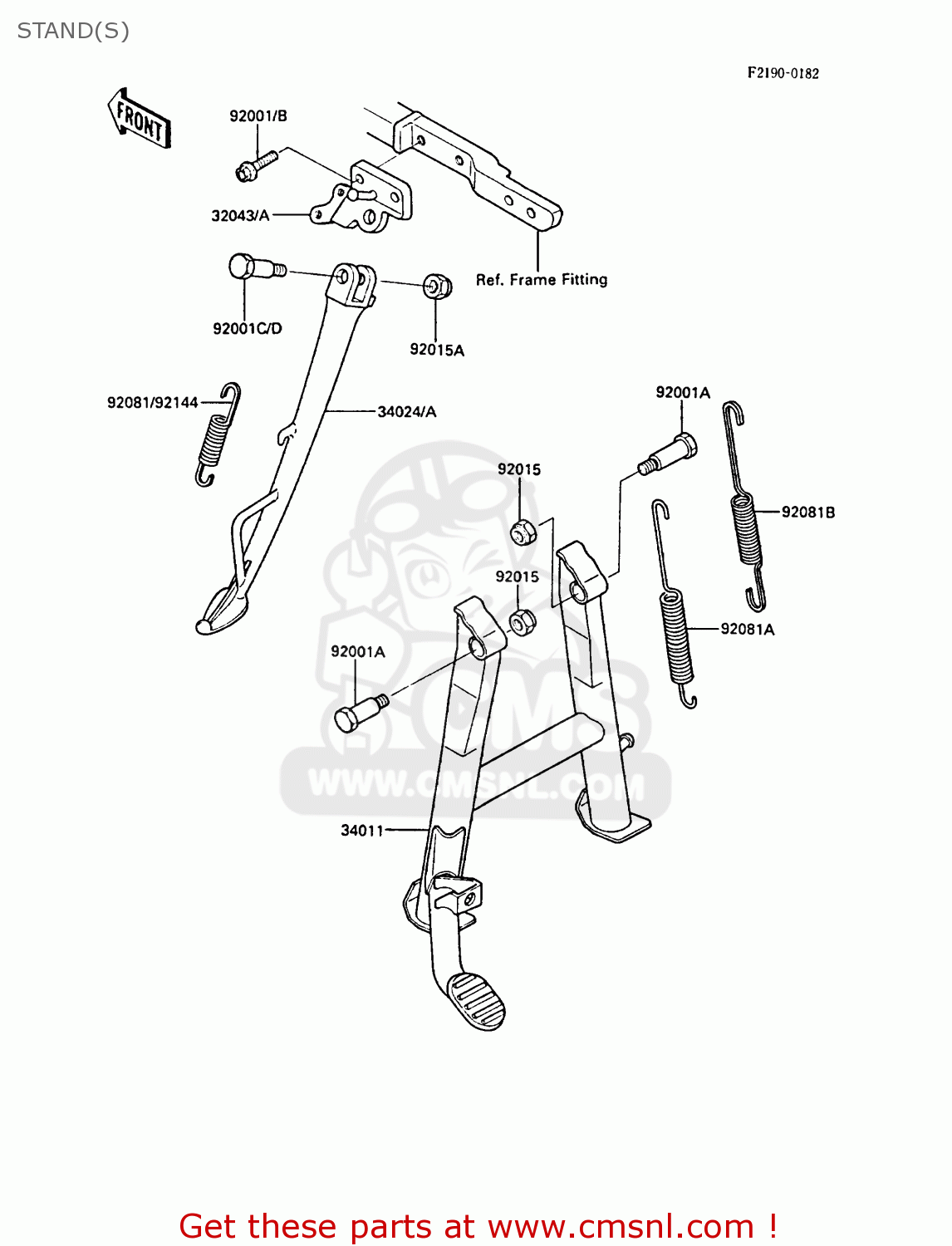STAND(S) ZX600A4 NINJA 600R 1988 UNITED KINGDOM FG