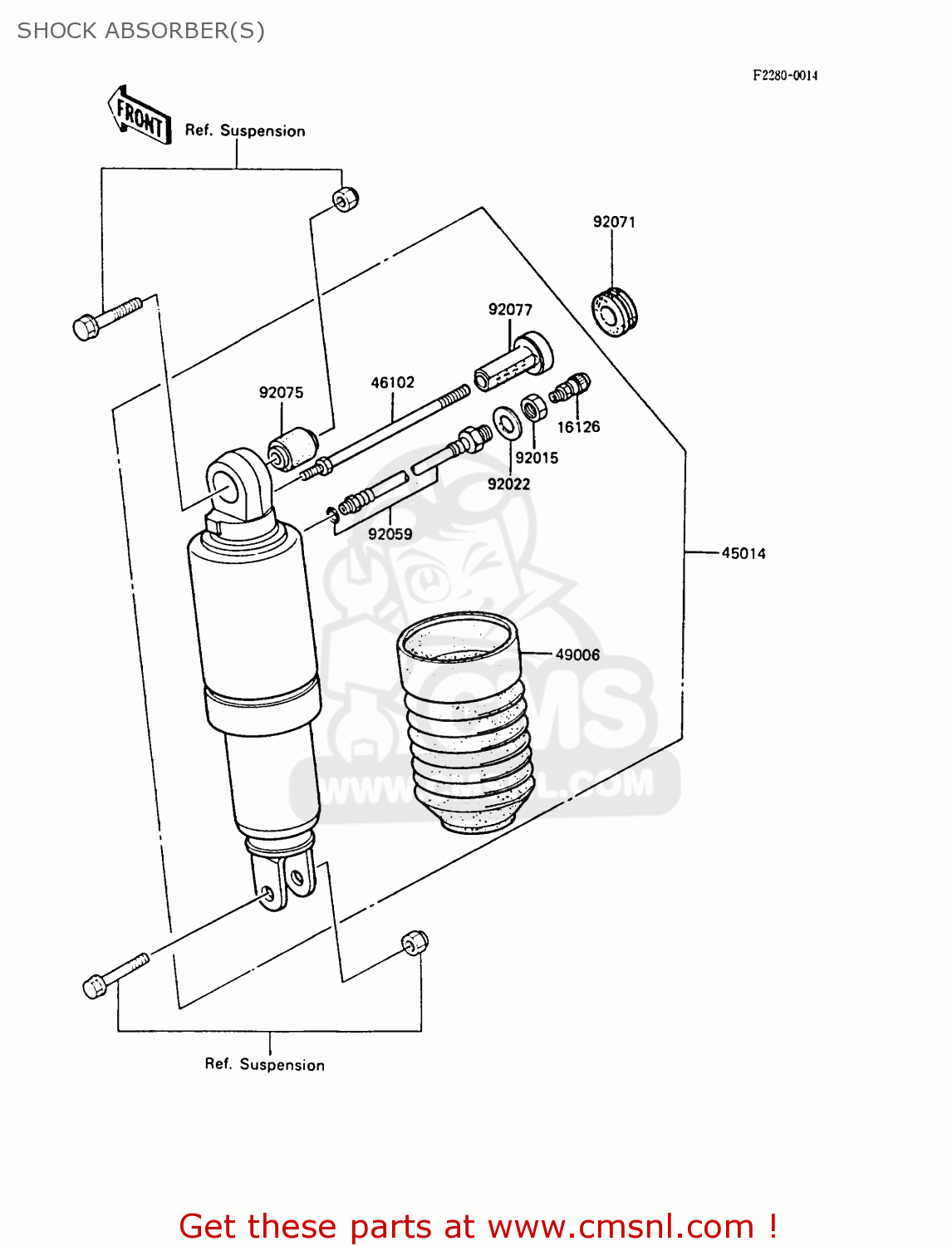 SHOCK ABSORBER(S) ZX600A4 NINJA 600R 1988 UNITED KINGDOM FG