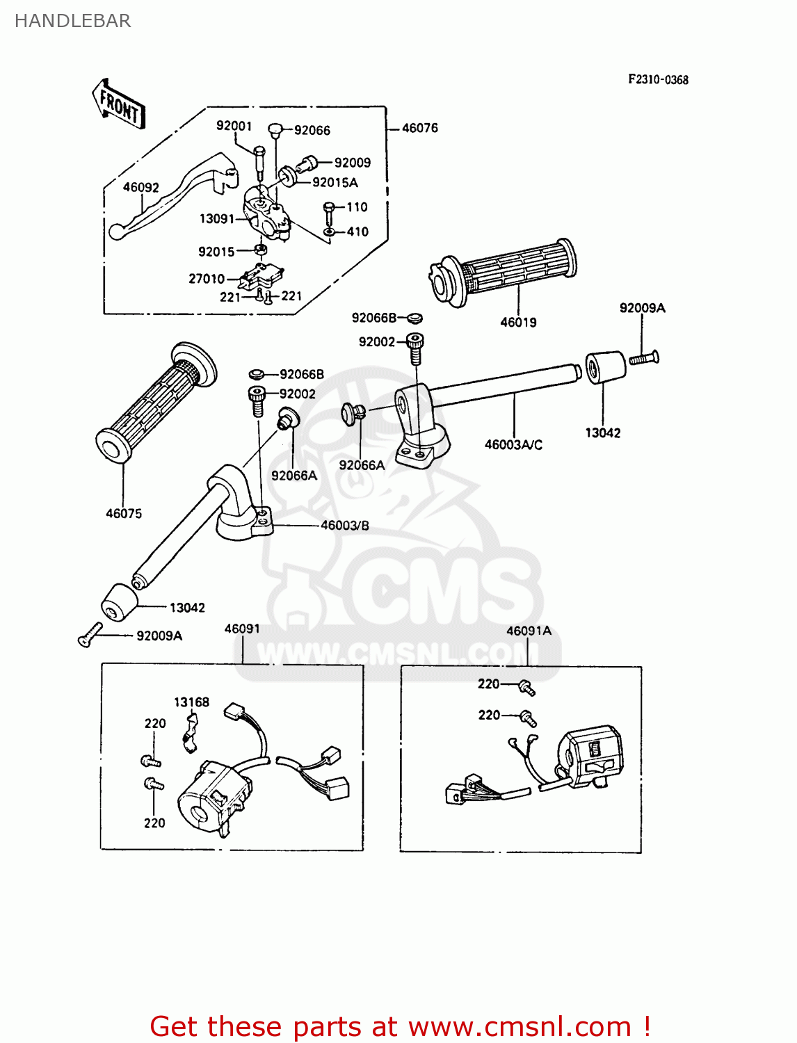 HANDLEBAR ZX600A4 NINJA 600R 1988 UNITED KINGDOM FG