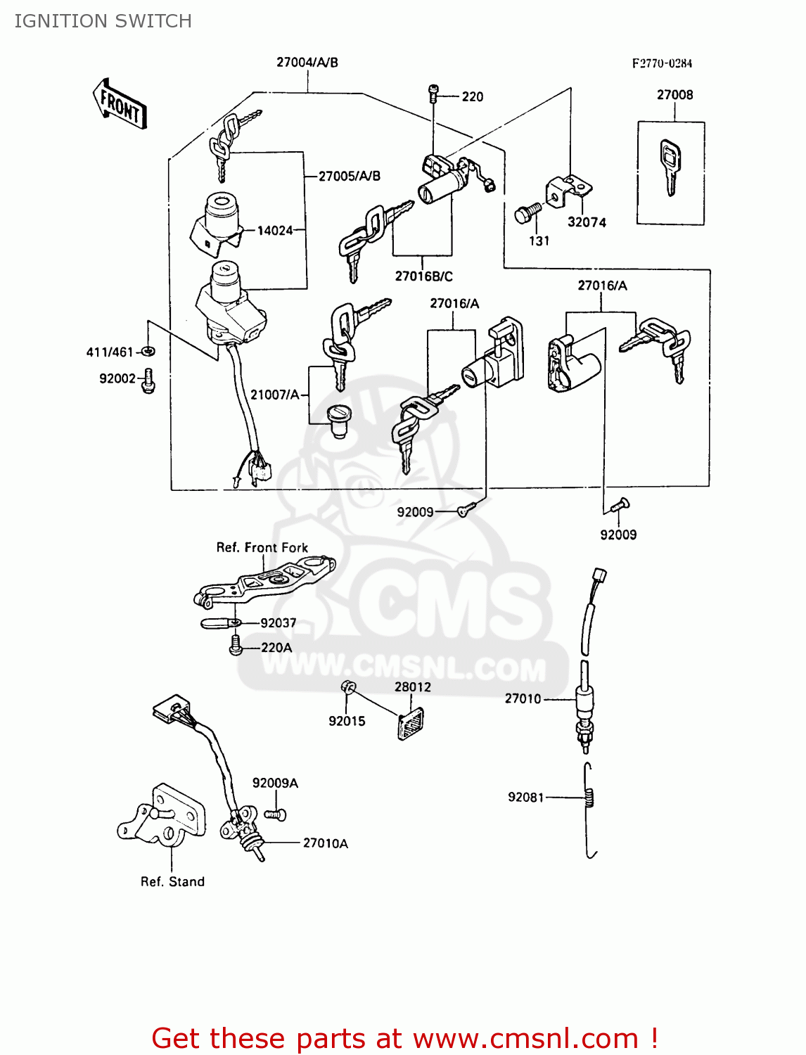 IGNITION SWITCH ZX600A4 NINJA 600R 1988 UNITED KINGDOM FG