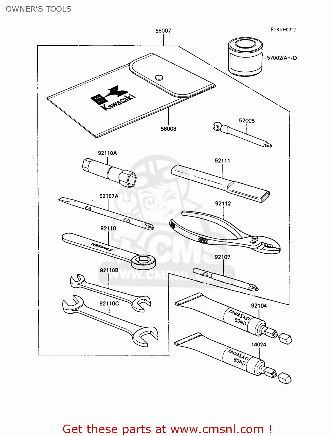 OWNER'S TOOLS ZX600A4 NINJA 600R 1988 UNITED KINGDOM FG