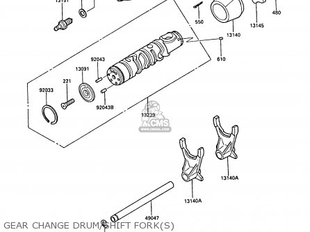 GEAR CHANGE DRUM/SHIFT FORK(S) - ZX600A4 NINJA 600R 1988 UNITED KINGDOM FG