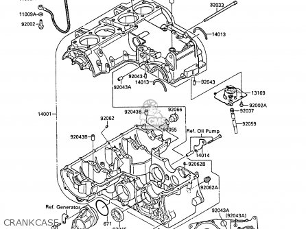 CRANKCASE - ZX600A4 NINJA 600R 1988 UNITED KINGDOM FG