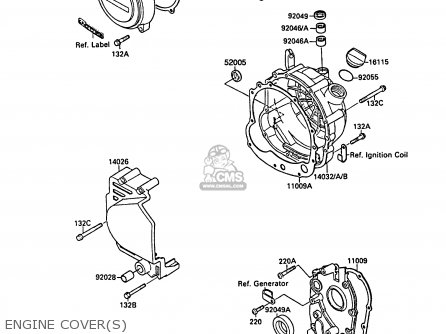 ENGINE COVER(S) - ZX600A4 NINJA 600R 1988 UNITED KINGDOM FG
