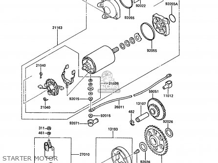 STARTER MOTOR - ZX600A4 NINJA 600R 1988 UNITED KINGDOM FG