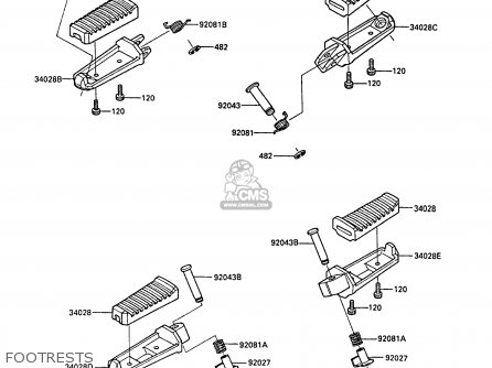 FOOTRESTS - ZX600A4 NINJA 600R 1988 UNITED KINGDOM FG