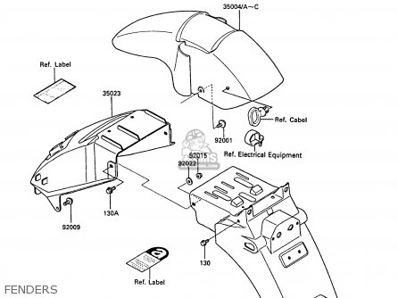 FENDERS - ZX600A4 NINJA 600R 1988 UNITED KINGDOM FG