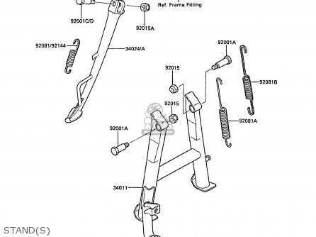 STAND(S) - ZX600A4 NINJA 600R 1988 UNITED KINGDOM FG
