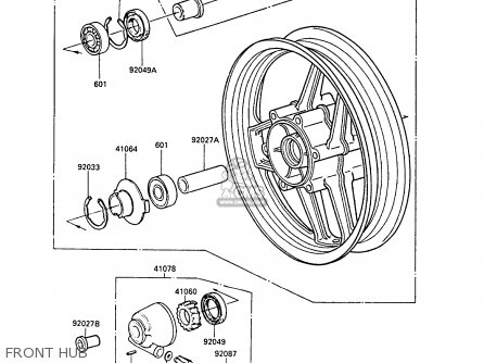 FRONT HUB - ZX600A4 NINJA 600R 1988 UNITED KINGDOM FG