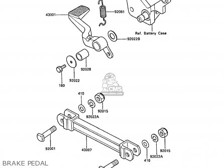 BRAKE PEDAL - ZX600A4 NINJA 600R 1988 UNITED KINGDOM FG