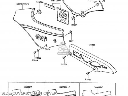 SIDE COVERS/CHAIN COVER - ZX600A4 NINJA 600R 1988 UNITED KINGDOM FG