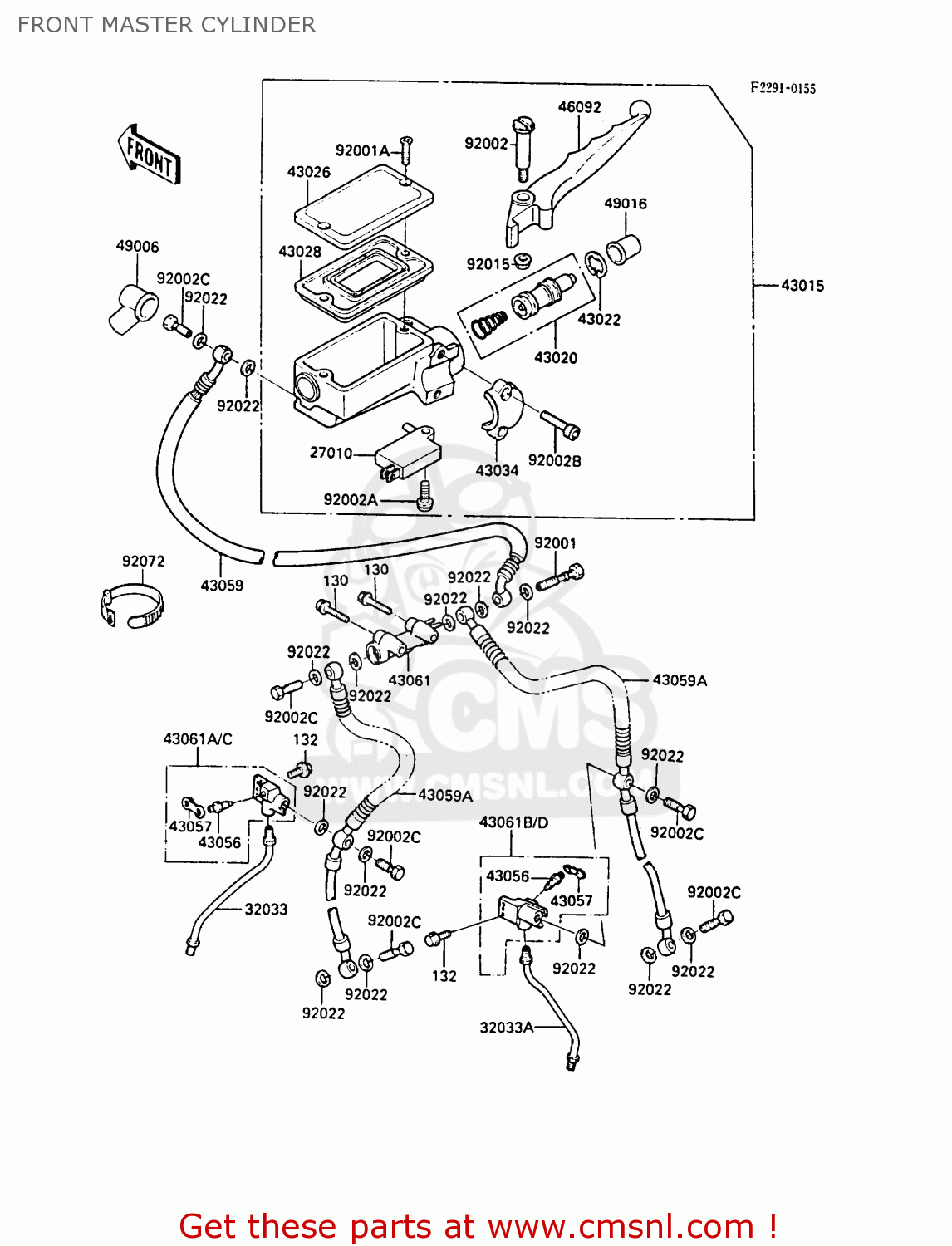 FRONT MASTER CYLINDER ZX600A4A NINJA 600R 1988 UNITED KINGDOM EU FR