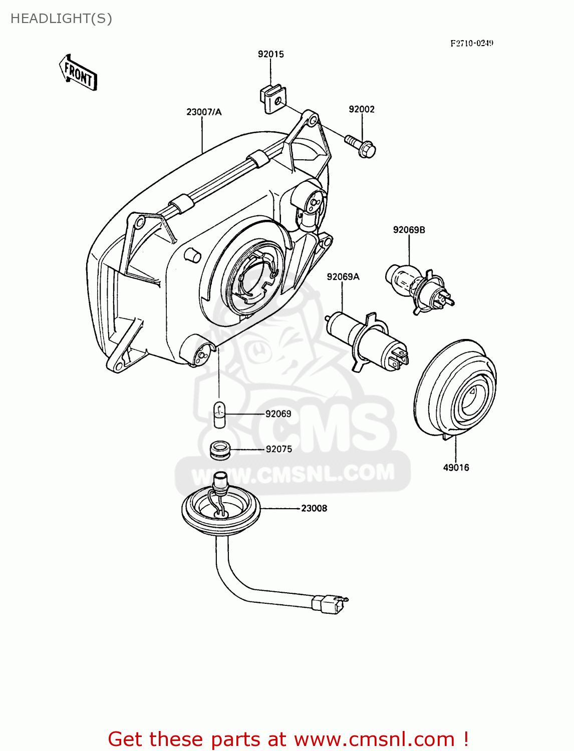 HEADLIGHT(S) ZX600A4A NINJA 600R 1988 UNITED KINGDOM EU FR