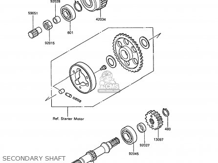 SECONDARY SHAFT - ZX600A4A NINJA 600R 1988 UNITED KINGDOM EU FR