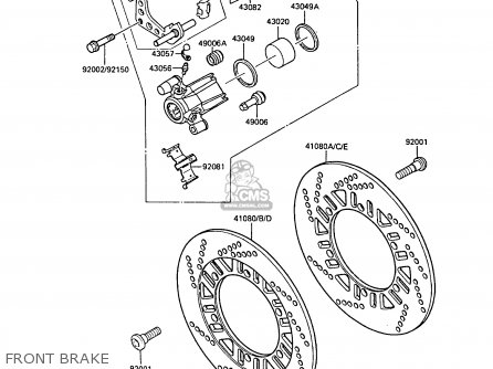 FRONT BRAKE - ZX600A4A NINJA 600R 1988 UNITED KINGDOM EU FR