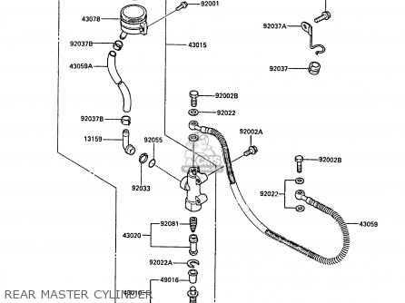 REAR MASTER CYLINDER - ZX600A4A NINJA 600R 1988 UNITED KINGDOM EU FR